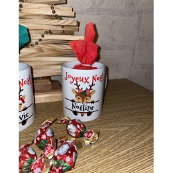Tasse personnalisée garnie de chocolat Joyeux Noël